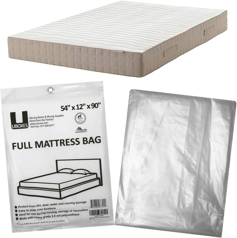 UBOXES Full Size Mattress Bag - Heavy Duty 54" x 12" x 90" Waterproof Cover - Image 4